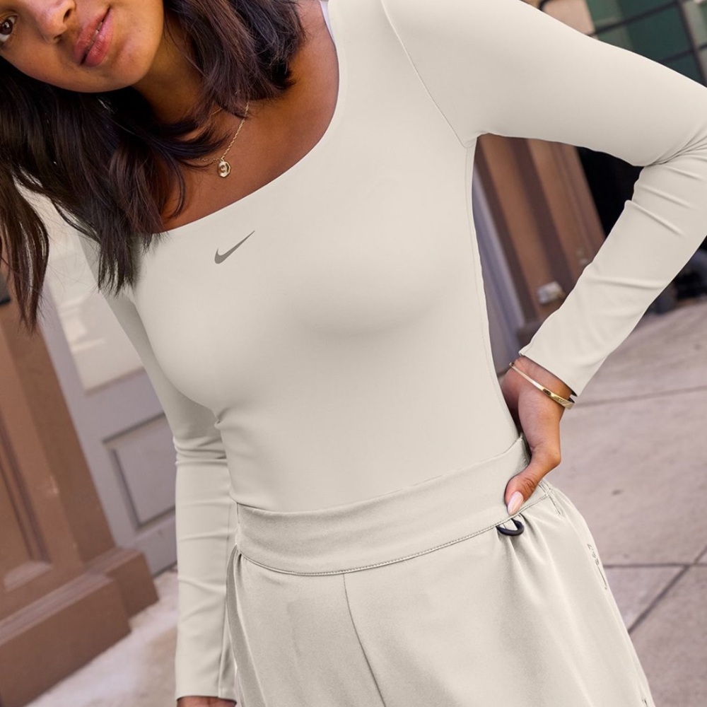 Nike Women's Long Sleeve Bodysuit - Ivoryish Color
